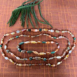 2 Strand Mixed semi precious gemstone necklace